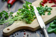 Freshly chopped spring herbs