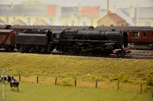 Photo: Model train steam engine & coal car Model train steam engine & coal car