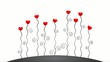 Wachsende Herzblumen in rot und schwarz-weiß – Animationsfilm