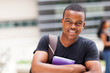 happy male african university student outdoors