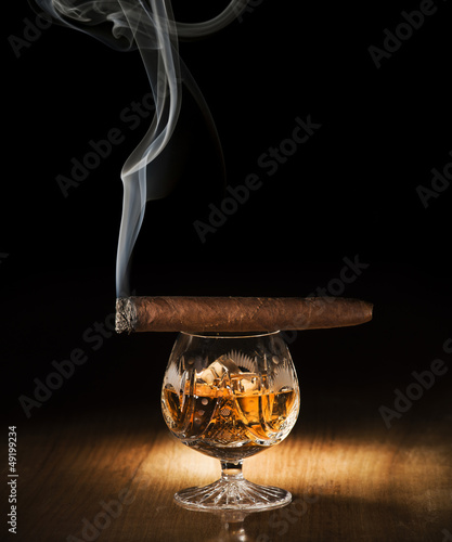 Photo: Cognac and cigar Cognac and cigar