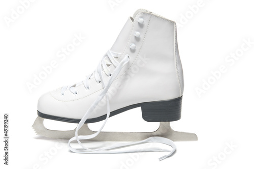 Photo: Women's ice skate on white background Women's ice skate on white background