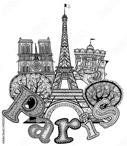 Vector: composition about Paris composition about Paris