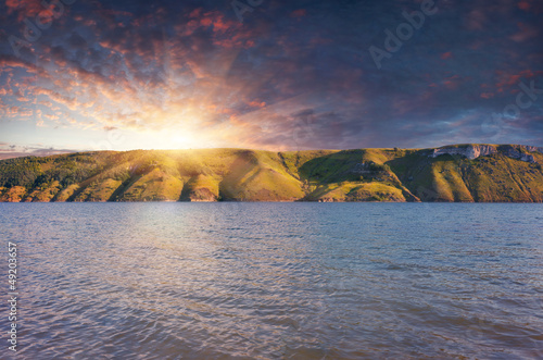Photo: Dramatic sunset on the lake Dramatic sunset on the lake