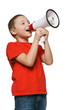 Child screaming into a megaphone