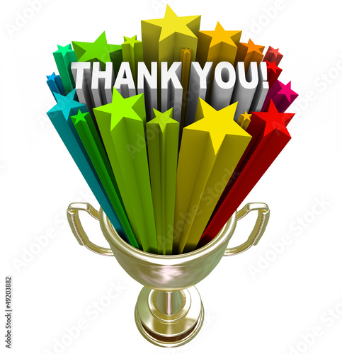 Illustration: Thank You Trophy Recognition Appreciation of Job Efforts Thank You Trophy Recognition Appreciation of Job Efforts