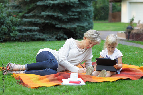Photo: mother and daughter spending time together mother and daughter spending time together