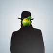 Silhouette of man with face obscure, vector Eps 10 image.