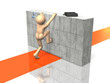 Businessman is climbing.