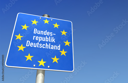 Illustration: Zollschild Bundesrepublik Deutschland Zollschild Bundesrepublik Deutschland
