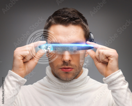 Photo: man with futuristic glasses man with futuristic glasses