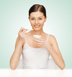 woman with yogurt