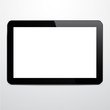 Realistic horizontal black tablet pc.