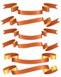 Set of orange ribbons