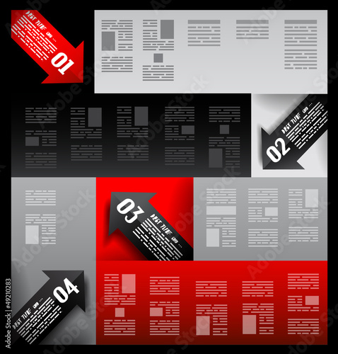 Vector: Infographic elements - set of paper arrows Infographic elements - set of paper arrows