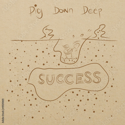 Illustration: business man digging down to the success business man digging down to the success