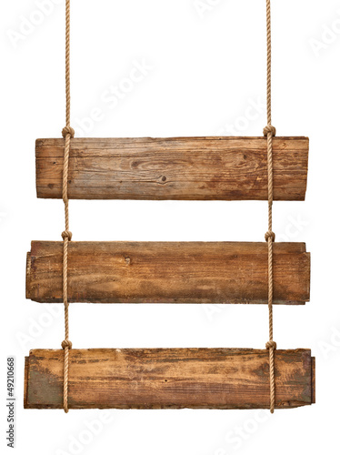 Photo: wooden sign background message rope hanging wooden sign background message rope hanging