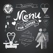 Illustration of a vintage graphic element for menu on blackboard
