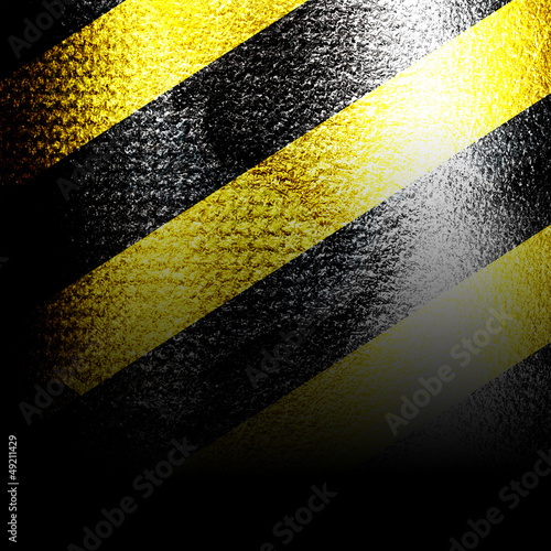 Photo: Black and yellow hazard lines Black and yellow hazard lines