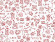 Seamless pattern of love symbols.