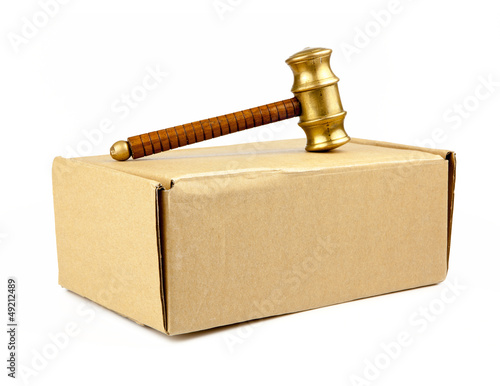 Photo: auction hammer on box auction hammer on box