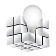 cube with idea symbol