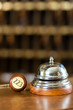 Reception - Hotel bell and key lying on the desk