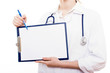 Filling out medical document
