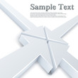 Abstract 4 white arrows meeting in one point