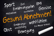 Kreidetafel mit Gesund Abnehmen