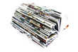 Stack of colored magazines