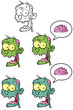 Zombie Head Cartoon Mascot Characters- Collection