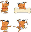 Vector: Dogs Cartoon Mascot Characters-Collection Dogs Cartoon Mascot Characters-Collection