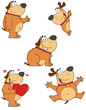 Vector: Different Fat Dogs Cartoon Mascot Characters- Collection Different Fat Dogs Cartoon Mascot Characters- Collection