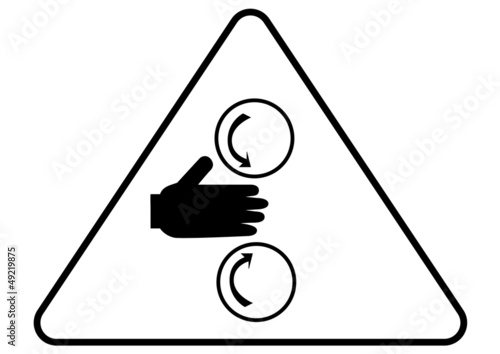 Vector: Attention - danger machine sign Attention - danger machine sign