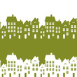 vector seamless pattern of green city