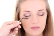 Photo: young blondie woman with artificial eyelashes young blondie woman with artificial eyelashes