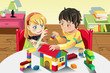 Vector: Kids playing with toys Kids playing with toys