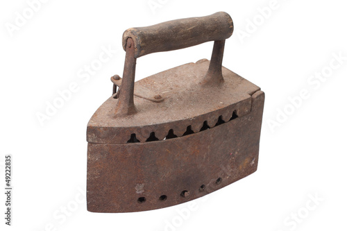 Photo: Old rusty iron isolated on white background Old rusty iron isolated on white background