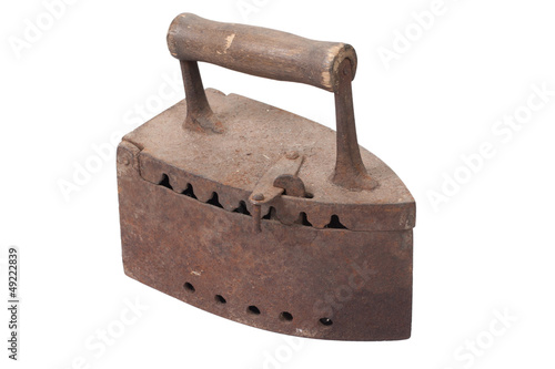 Photo: Old rusty iron isolated on white background Old rusty iron isolated on white background