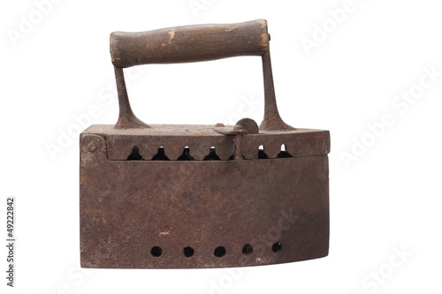 Photo: Old rusty iron isolated on white background Old rusty iron isolated on white background