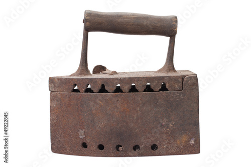Photo: Old rusty iron isolated on white background Old rusty iron isolated on white background