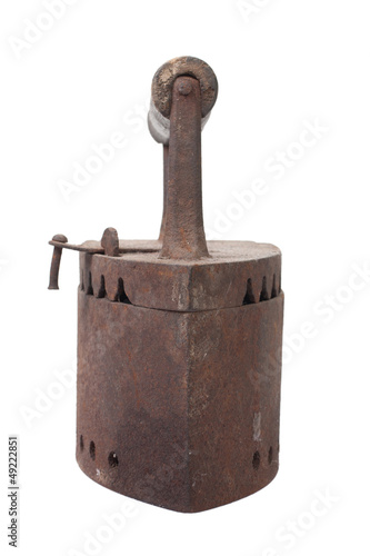 Photo: Old rusty iron isolated on white background Old rusty iron isolated on white background