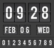 mechanical scoreboard with flip timers and date