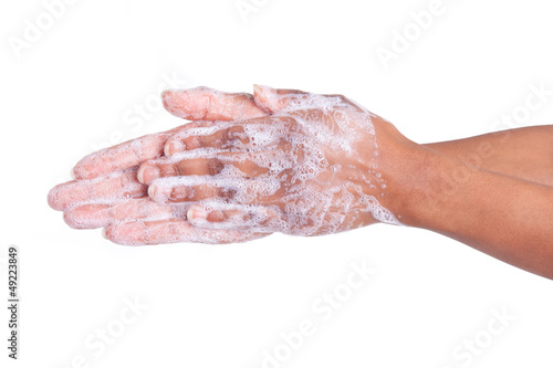 Photo: African American woman washing hands African American woman washing hands
