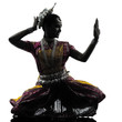 indian woman dancer dancing  silhouette