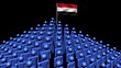 pyramid of men with rippling Egyptian flag animation