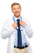 Photo: Full length of confident young doctor on white background Full length of confident young doctor on white background