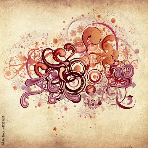 Illustration: Grunge heart shaped ornament Grunge heart shaped ornament