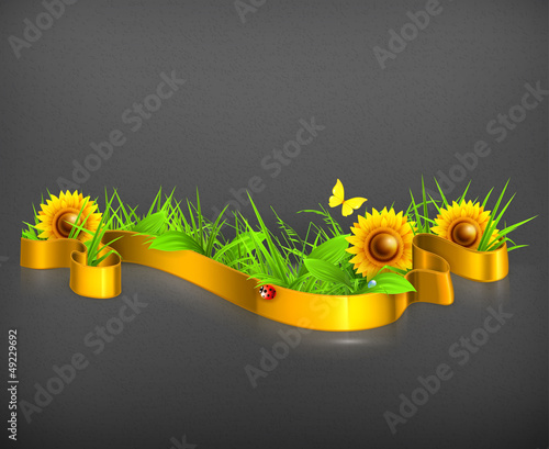 Vector: Ribbon in the grass Ribbon in the grass